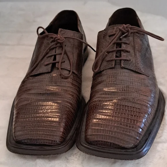 Mezlan | Shoes | Mezlan Platinum Trapani Lizard Derby Square  display picture 1